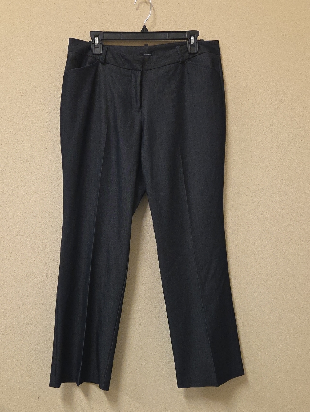 Worthington Women Dark Gray Tailored Modern Fit Flat Front Dress Pants Size 12P